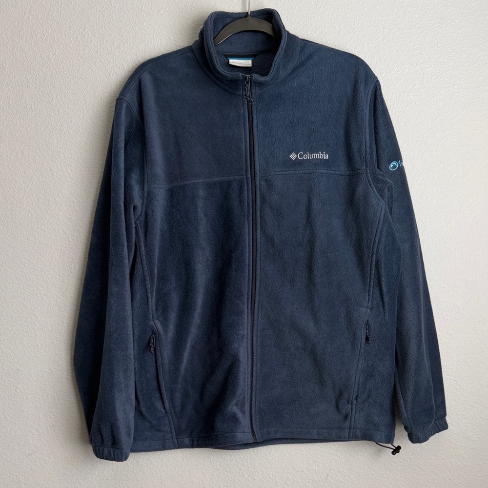 Columbia Blue Full-Zip Fleece Sportswear Jacket Size Large